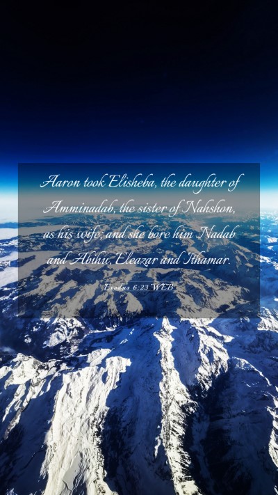 Picture 03 - Exodus 6:23 WEB Mobile Phone Wallpaper - Aaron took Elisheba, the daughter of Amminadab, - Mobile Bible Verse Wallpaper
