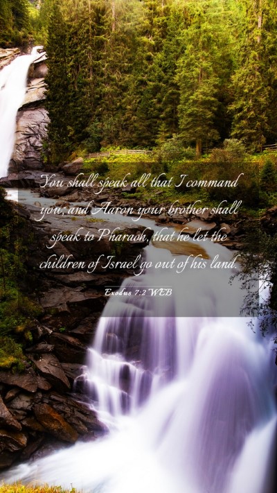 Picture 03 - Exodus 7:2 WEB Mobile Phone Wallpaper - You shall speak all that I command you; and Aaron - Mobile Bible Verse Wallpaper