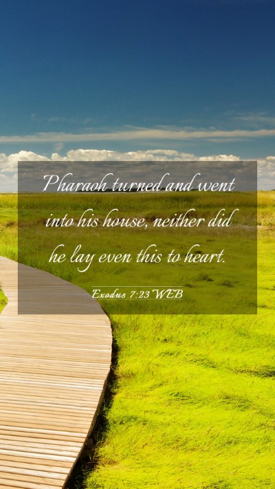 Picture 03 - Exodus 7:23 WEB Mobile Phone Wallpaper - Pharaoh turned and went into his house, neither - Mobile Bible Verse Wallpaper