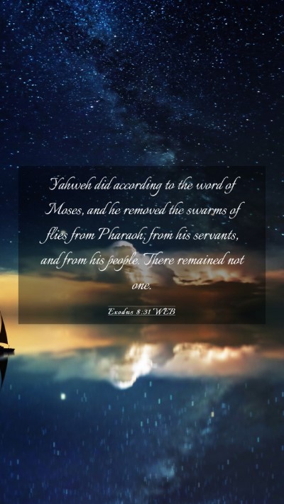 Picture 03 - Exodus 8:31 WEB Mobile Phone Wallpaper - Yahweh did according to the word of Moses, and he - Mobile Bible Verse Wallpaper