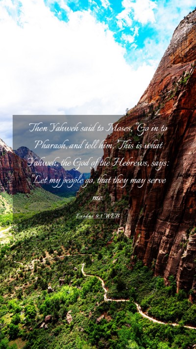 Picture 03 - Exodus 9:1 WEB Mobile Phone Wallpaper - Then Yahweh said to Moses, 