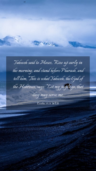 Picture 03 - Exodus 9:13 WEB Mobile Phone Wallpaper - Yahweh said to Moses, 