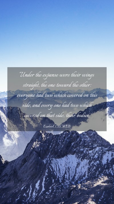 Picture 03 - Ezekiel 1:23 WEB Mobile Phone Wallpaper - Under the expanse were their wings straight, the - Mobile Bible Verse Wallpaper