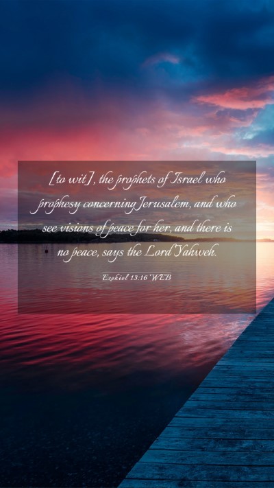 Picture 03 - Ezekiel 13:16 WEB Mobile Phone Wallpaper - [to wit], the prophets of Israel who prophesy - Mobile Bible Verse Wallpaper