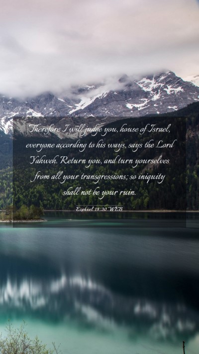 Picture 03 - Ezekiel 18:30 WEB Mobile Phone Wallpaper - Therefore I will judge you, house of Israel, - Mobile Bible Verse Wallpaper