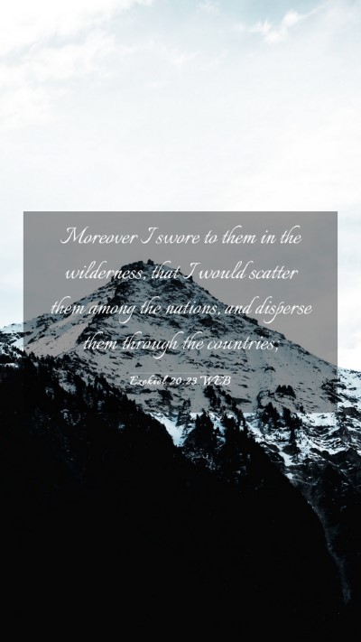 Picture 03 - Ezekiel 20:23 WEB Mobile Phone Wallpaper - Moreover I swore to them in the wilderness, that - Mobile Bible Verse Wallpaper