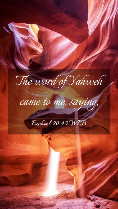 Picture 03 - Ezekiel 20:45 WEB Mobile Phone Wallpaper - The word of Yahweh came to me, - Mobile Bible Verse Wallpaper
