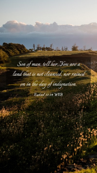 Picture 03 - Ezekiel 22:24 WEB Mobile Phone Wallpaper - Son of man, tell her, You are a land that is not - Mobile Bible Verse Wallpaper