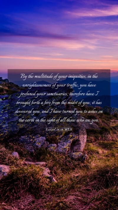Picture 03 - Ezekiel 28:18 WEB Mobile Phone Wallpaper - By the multitude of your iniquities, in the - Mobile Bible Verse Wallpaper