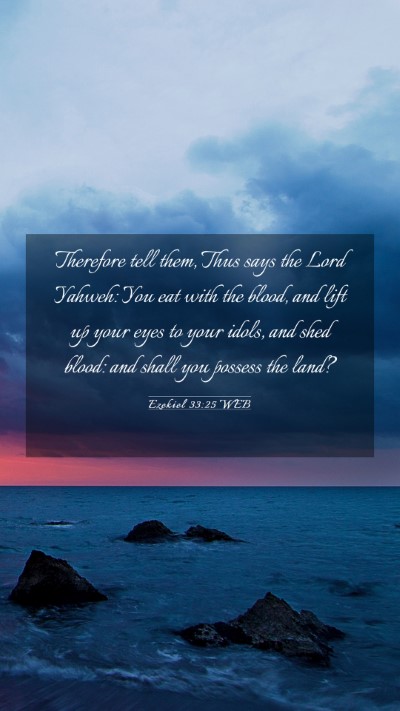 Picture 03 - Ezekiel 33:25 WEB Mobile Phone Wallpaper - Therefore tell them, Thus says the Lord Yahweh: - Mobile Bible Verse Wallpaper