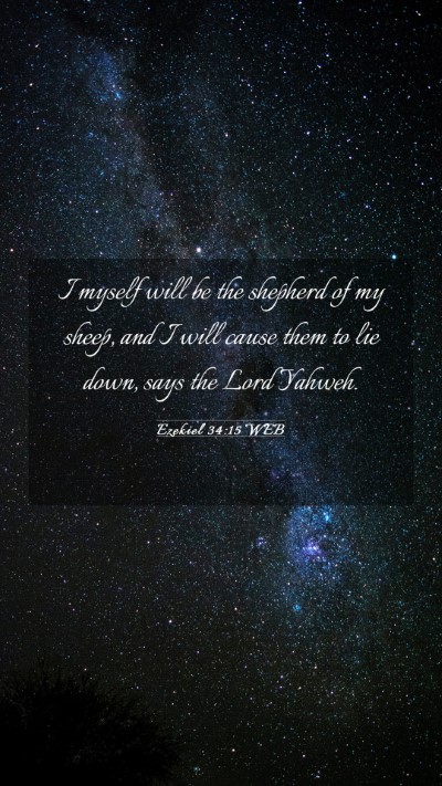 Picture 03 - Ezekiel 34:15 WEB Mobile Phone Wallpaper - I myself will be the shepherd of my sheep, and I - Mobile Bible Verse Wallpaper
