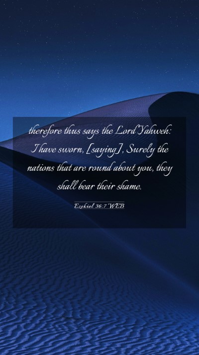 Picture 03 - Ezekiel 36:7 WEB Mobile Phone Wallpaper - therefore thus says the Lord Yahweh: I have - Mobile Bible Verse Wallpaper