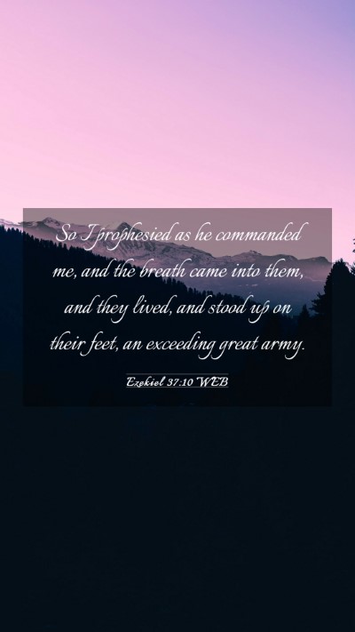 Picture 03 - Ezekiel 37:10 WEB Mobile Phone Wallpaper - So I prophesied as he commanded me, and the - Mobile Bible Verse Wallpaper