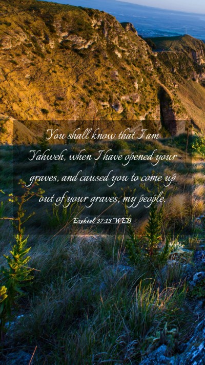 Picture 03 - Ezekiel 37:13 WEB Mobile Phone Wallpaper - You shall know that I am Yahweh, when I have - Mobile Bible Verse Wallpaper