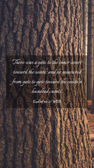 Picture 03 - Ezekiel 40:27 WEB Mobile Phone Wallpaper - There was a gate to the inner court toward the - Mobile Bible Verse Wallpaper