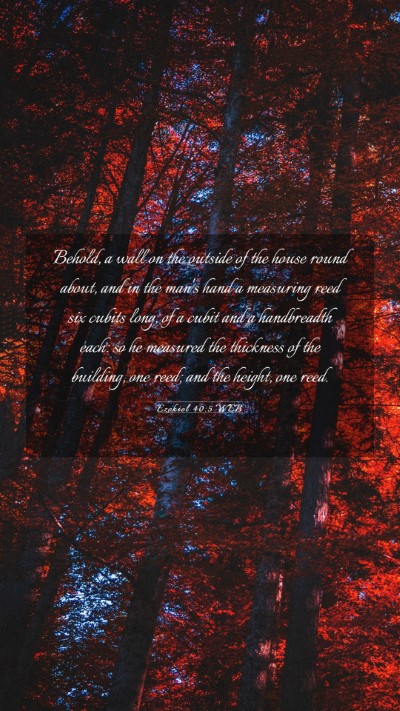 Picture 03 - Ezekiel 40:5 WEB Mobile Phone Wallpaper - Behold, a wall on the outside of the house round - Mobile Bible Verse Wallpaper