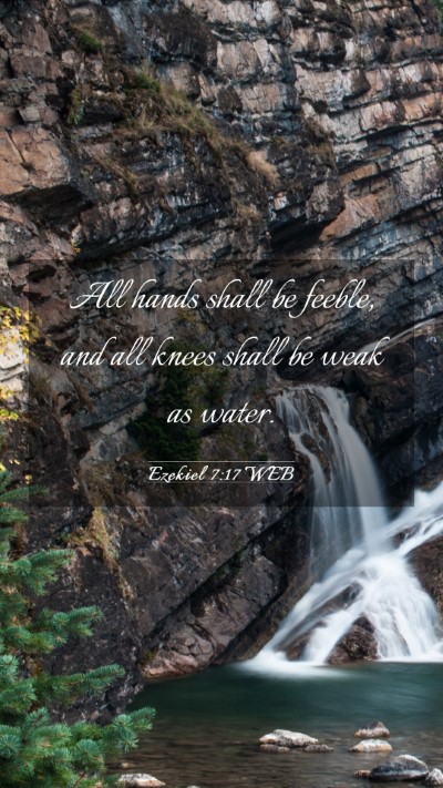 Picture 03 - Ezekiel 7:17 WEB Mobile Phone Wallpaper - All hands shall be feeble, and all knees shall be - Mobile Bible Verse Wallpaper