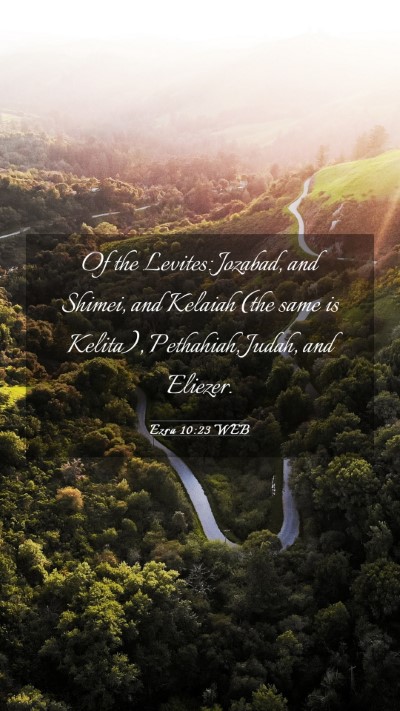 Picture 03 - Ezra 10:23 WEB Mobile Phone Wallpaper - Of the Levites: Jozabad, and Shimei, and Kelaiah - Mobile Bible Verse Wallpaper