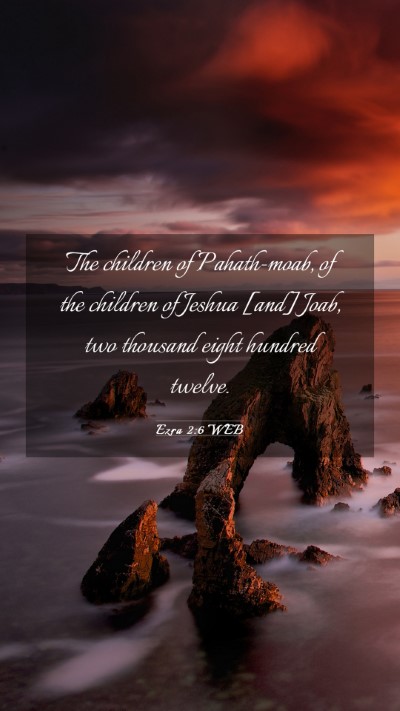 Picture 03 - Ezra 2:6 WEB Mobile Phone Wallpaper - The children of Pahath-moab, of the children of - Mobile Bible Verse Wallpaper