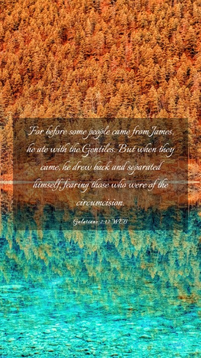 Picture 03 - Galatians 2:12 WEB Mobile Phone Wallpaper - For before some people came from James, he ate - Mobile Bible Verse Wallpaper