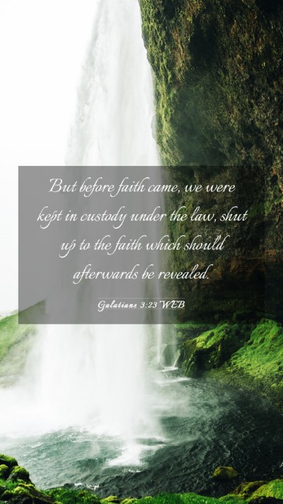 Picture 03 - Galatians 3:23 WEB Mobile Phone Wallpaper - But before faith came, we were kept in custody - Mobile Bible Verse Wallpaper