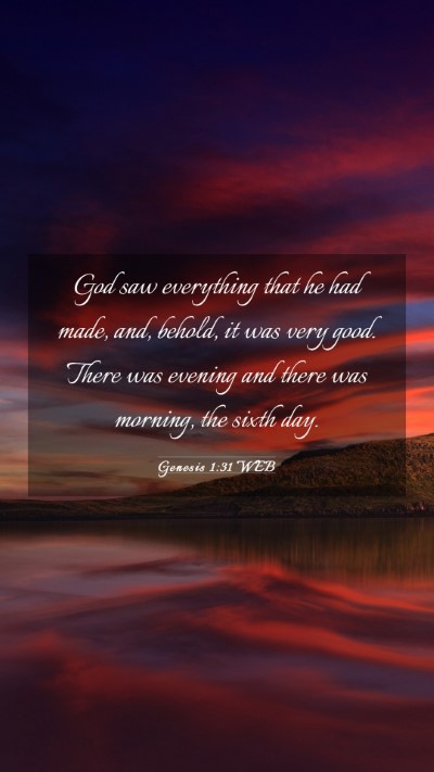 Picture 03 - Genesis 1:31 WEB Mobile Phone Wallpaper - God saw everything that he had made, and, behold, - Mobile Bible Verse Wallpaper