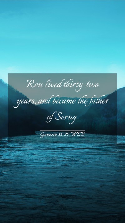 Picture 03 - Genesis 11:20 WEB Mobile Phone Wallpaper - Reu lived thirty-two years, and became the father - Mobile Bible Verse Wallpaper