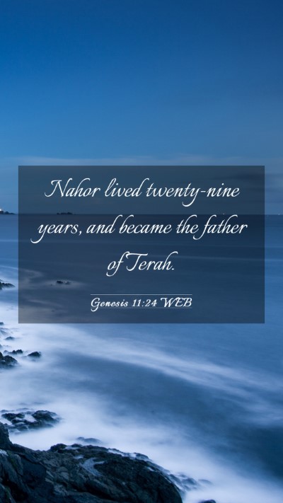 Picture 03 - Genesis 11:24 WEB Mobile Phone Wallpaper - Nahor lived twenty-nine years, and became the - Mobile Bible Verse Wallpaper