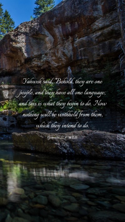 Picture 03 - Genesis 11:6 WEB Mobile Phone Wallpaper - Yahweh said, 