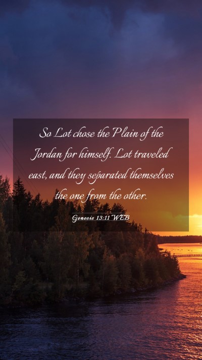 Picture 03 - Genesis 13:11 WEB Mobile Phone Wallpaper - So Lot chose the Plain of the Jordan for himself. - Mobile Bible Verse Wallpaper