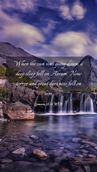Picture 03 - Genesis 15:12 WEB Mobile Phone Wallpaper - When the sun was going down, a deep sleep fell on - Mobile Bible Verse Wallpaper