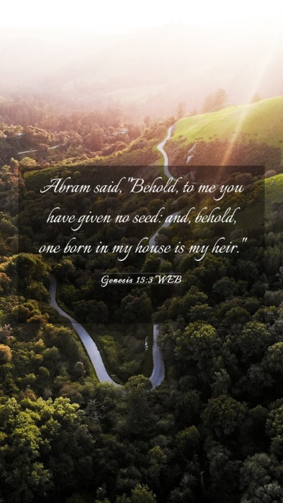 Picture 03 - Genesis 15:3 WEB Mobile Phone Wallpaper - Abram said, 