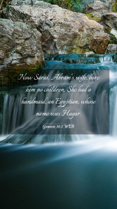 Picture 03 - Genesis 16:1 WEB Mobile Phone Wallpaper - Now Sarai, Abram's wife, bore him no children. - Mobile Bible Verse Wallpaper