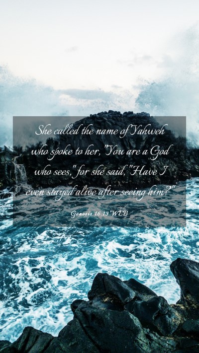 Picture 03 - Genesis 16:13 WEB Mobile Phone Wallpaper - She called the name of Yahweh who spoke to her, - Mobile Bible Verse Wallpaper