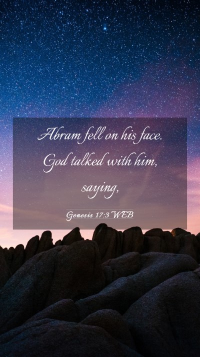 Picture 03 - Genesis 17:3 WEB Mobile Phone Wallpaper - Abram fell on his face. God talked with him, - Mobile Bible Verse Wallpaper