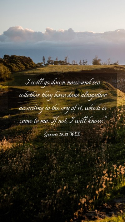 Picture 03 - Genesis 18:21 WEB Mobile Phone Wallpaper - I will go down now, and see whether they have - Mobile Bible Verse Wallpaper