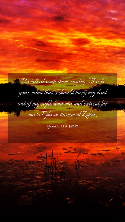 Picture 03 - Genesis 23:8 WEB Mobile Phone Wallpaper - He talked with them, saying, 