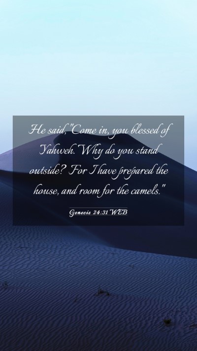 Picture 03 - Genesis 24:31 WEB Mobile Phone Wallpaper - He said, 