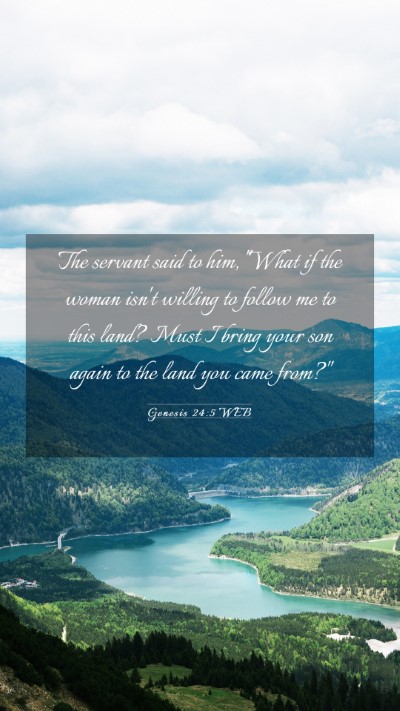 Picture 03 - Genesis 24:5 WEB Mobile Phone Wallpaper - The servant said to him, 