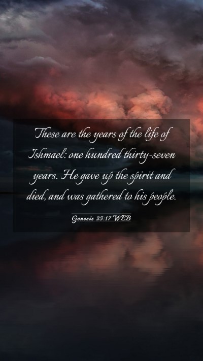 Picture 03 - Genesis 25:17 WEB Mobile Phone Wallpaper - These are the years of the life of Ishmael: one - Mobile Bible Verse Wallpaper