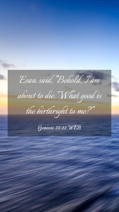Picture 03 - Genesis 25:32 WEB Mobile Phone Wallpaper - Esau said, 