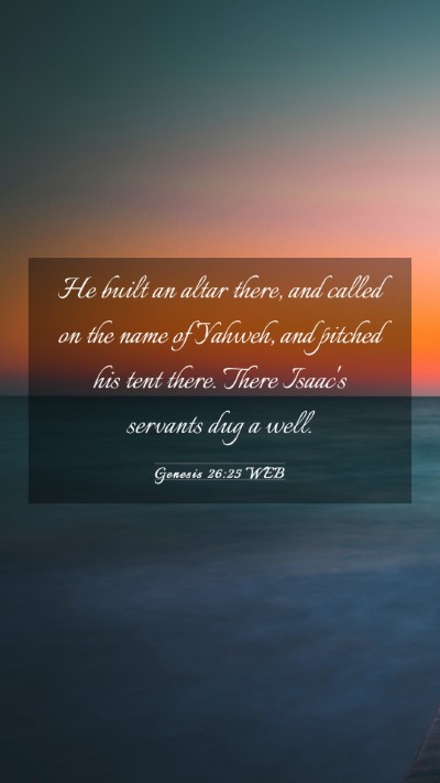Picture 03 - Genesis 26:25 WEB Mobile Phone Wallpaper - He built an altar there, and called on the name - Mobile Bible Verse Wallpaper