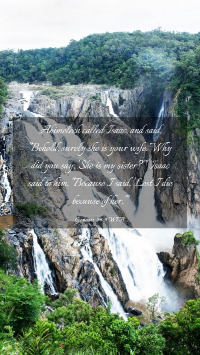 Picture 03 - Genesis 26:9 WEB Mobile Phone Wallpaper - Abimelech called Isaac, and said, 