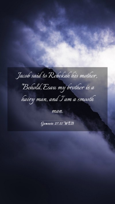 Picture 03 - Genesis 27:11 WEB Mobile Phone Wallpaper - Jacob said to Rebekah his mother, 