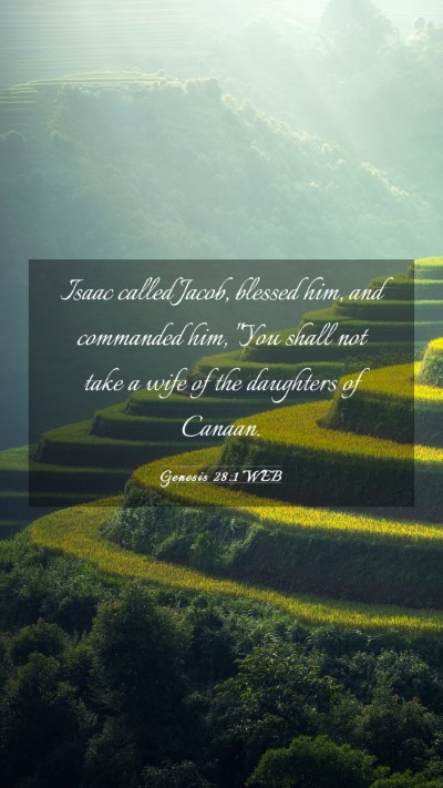 Picture 03 - Genesis 28:1 WEB Mobile Phone Wallpaper - Isaac called Jacob, blessed him, and commanded - Mobile Bible Verse Wallpaper