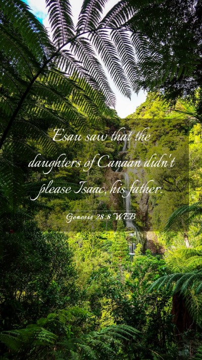 Picture 03 - Genesis 28:8 WEB Mobile Phone Wallpaper - Esau saw that the daughters of Canaan didn't - Mobile Bible Verse Wallpaper