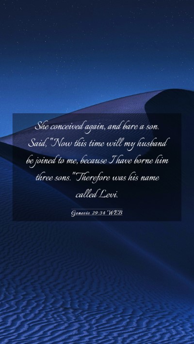 Picture 03 - Genesis 29:34 WEB Mobile Phone Wallpaper - She conceived again, and bare a son. Said, 