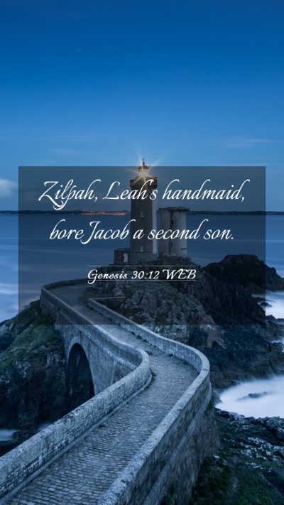 Picture 03 - Genesis 30:12 WEB Mobile Phone Wallpaper - Zilpah, Leah's handmaid, bore Jacob a second - Mobile Bible Verse Wallpaper