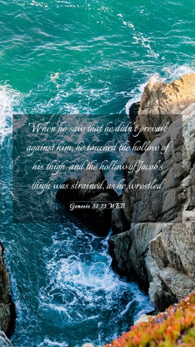Picture 03 - Genesis 32:25 WEB Mobile Phone Wallpaper - When he saw that he didn't prevail against him, - Mobile Bible Verse Wallpaper