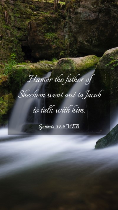 Picture 03 - Genesis 34:6 WEB Mobile Phone Wallpaper - Hamor the father of Shechem went out to Jacob to - Mobile Bible Verse Wallpaper